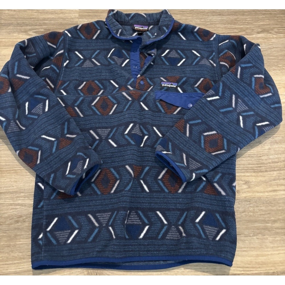 Patagonia Aztec Synchilla Snap-T Pullover Fleece Jacket Men's Small Pattern